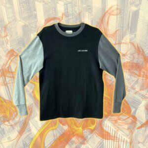 Aime Leon Dore Mens Cotton Graphic Print Colorblock Sweatshirt Black Size M